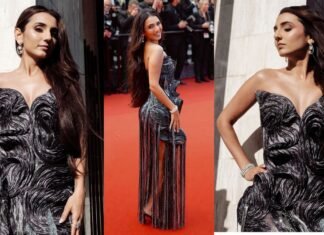 Masoom Minawala in custom Amit Aggarwal Cannes Film Festival