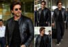 Shah Rukh Khan’s Black Leather Café Racer Jacket Is the Airport Style Trend Everyone Wants Shah Rukh Khan Black Leather Café Racer Jacket
