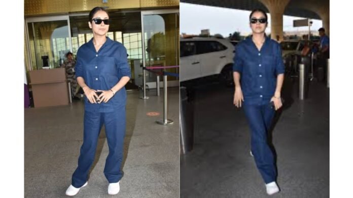 Shehnaaz Gill Airport Denim Look