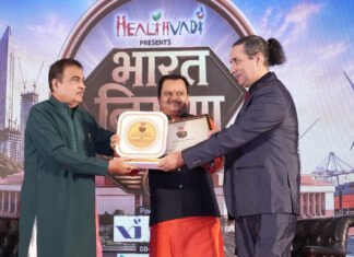 K-Group’s Sanjay Labroo honored with Bharat Nirmaan conclave 2026 award by Honorable Union Minister Nitin Gadkari Ji Sanjay Labroo Bharat Nirmaan Conclave 2026 Award