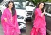 Preity Zinta Stuns in Fuchsia Farshi Salwar for Batwara 1947 Promotions Preity Zinta fuchsia farshi salwar